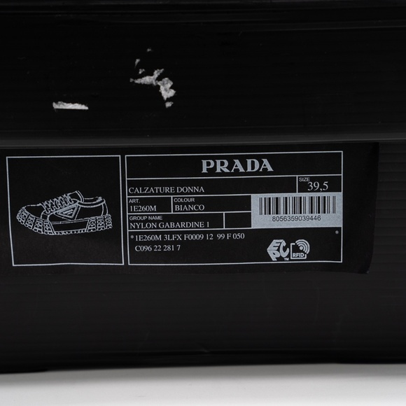 size 39.5eu 9.5 US Prada Double Wheel Platform Sneaker White Nylon - Picture 16 of 16